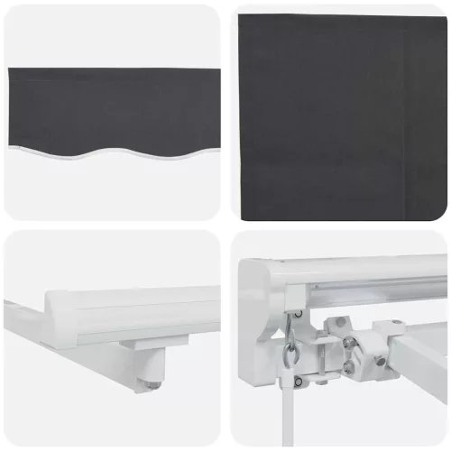  Behúzható napellenző Csíkos Antracit 300 x 200 cm szövet