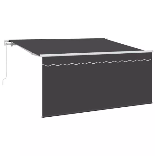  Behúzható napellenző Csíkos Antracit 300 x 200 cm szövet
