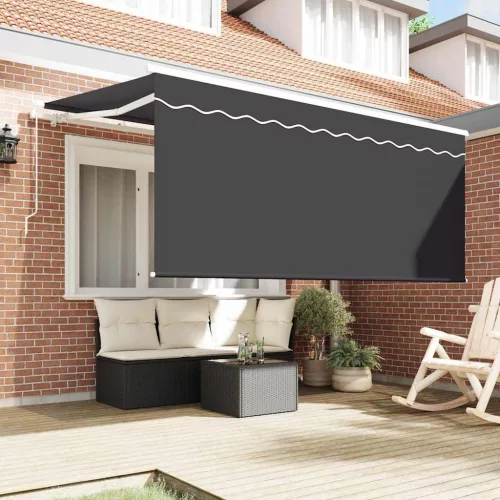  Behúzható napellenző Csíkos Antracit 300 x 200 cm szövet