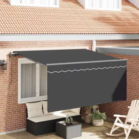    Behúzható napellenző Csíkos Antracit 300 x 200 cm szövet