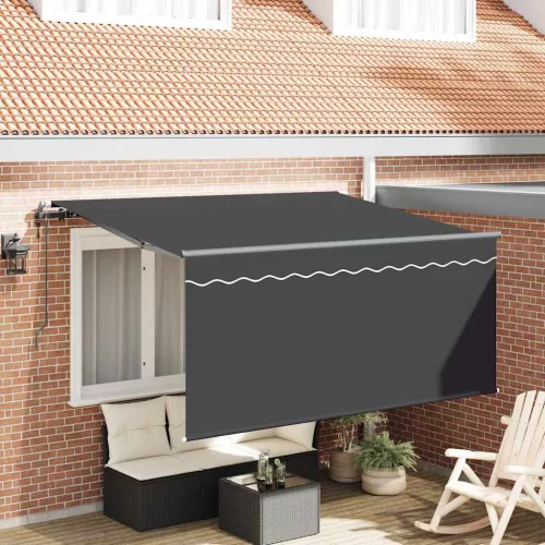  Behúzható napellenző Csíkos Antracit 300 x 200 cm szövet