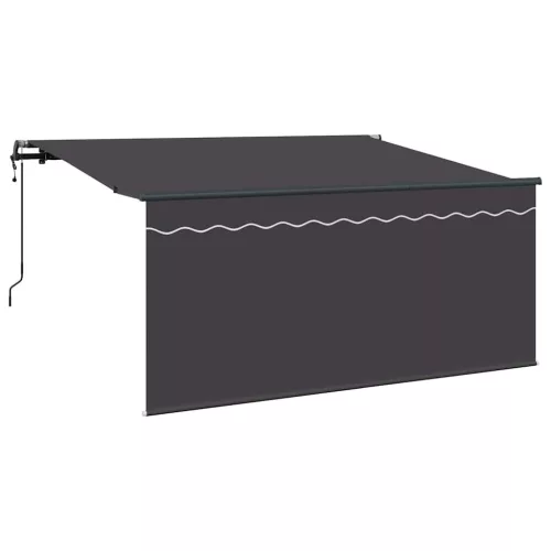  Behúzható napellenző Csíkos Antracit 300 x 200 cm szövet