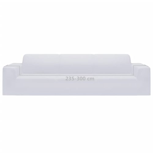  4-személyes fehér sztreccs poliészterdzsörzé kanapé-védőhuzat