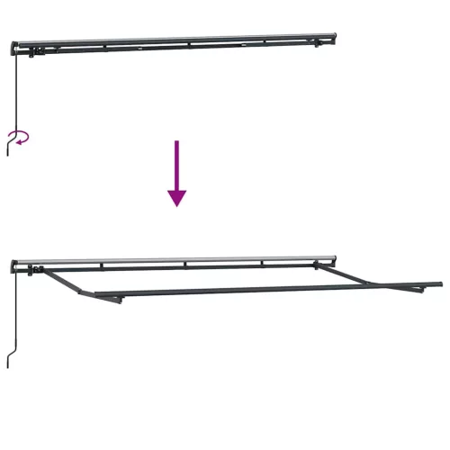  Behúzható napellenző Kék 350 x 200 cm szövet