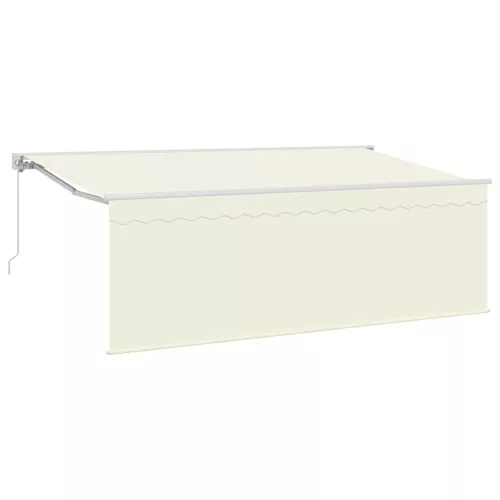  Behúzható napellenző Krém 350 x 200 cm Pamut és Alumínium
