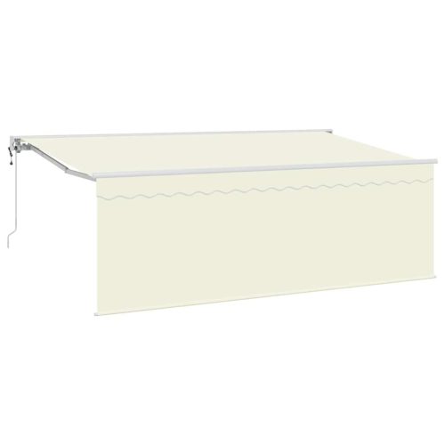  Behúzható napellenző Krém 350 x 200 cm Pamut és Alumínium