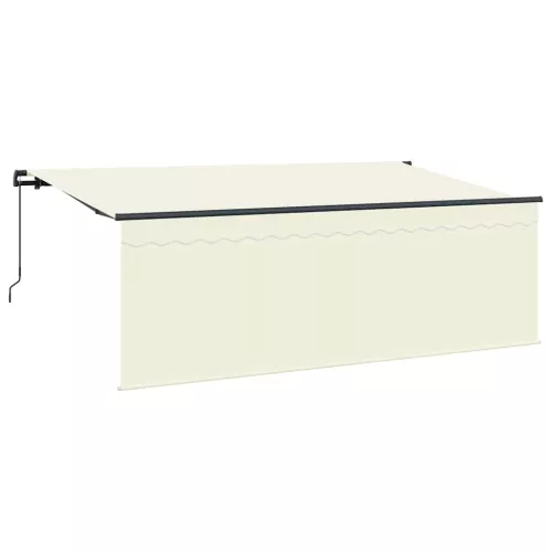  Behúzható napellenző Krém 350 x 200 cm Pamut és Alumínium