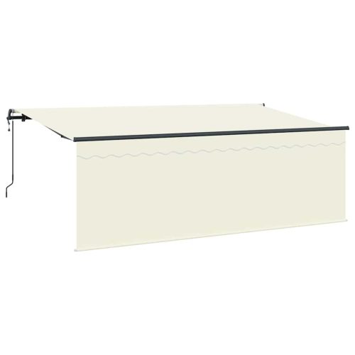  Behúzható napellenző Krém 350 x 200 cm Pamut és Alumínium