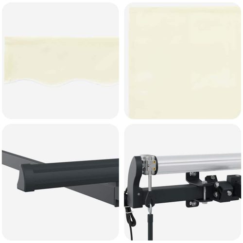  Behúzható napellenző Krém 350 x 200 cm Pamut és Alumínium