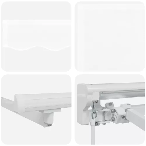  Napernyő keret Fehér 350 x 200 cm Poliészter PU bevonattal