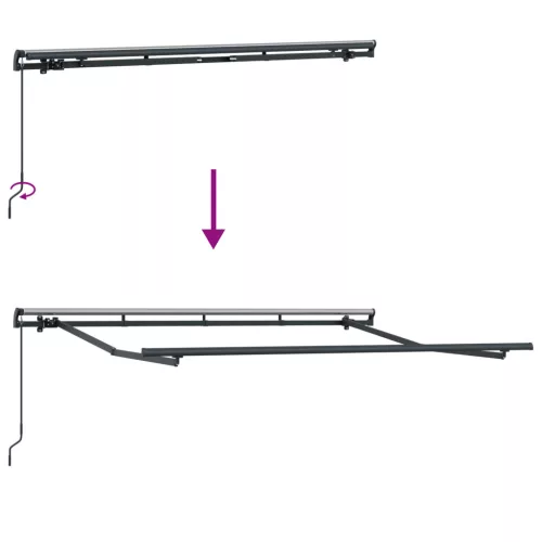  Behúzható napellenző Piros és Antracit