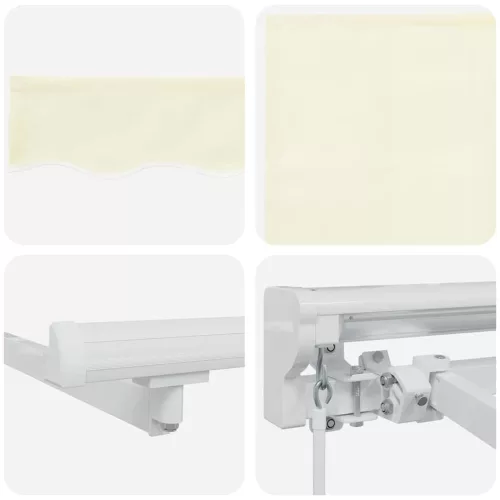  Behúzható napellenző Krém 400 x 200 cm Poliészter és fém