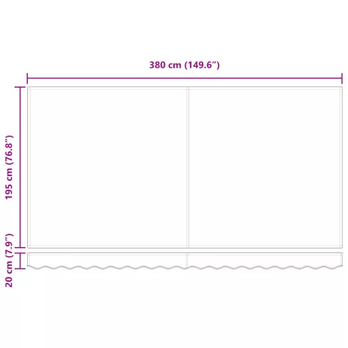  Behúzható napellenző Krém és fehér 4 x 2 méter