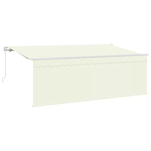  Behúzható napellenző Krémszínű Fehér Barna 400 x 200 cm