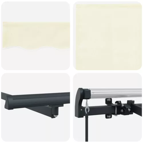  Behúzható napellenző Krémszínű Antracit Barna 400 x 200 cm