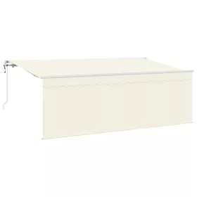    Behúzható napellenző Krém 400 x 200 cm Pamut és Alumínium