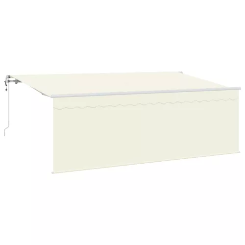  Behúzható napellenző Krém 400 x 200 cm Pamut és Alumínium
