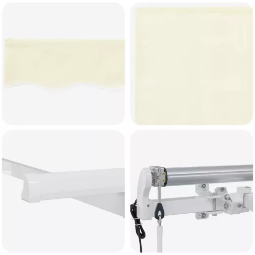  Behúzható napellenző Krém 400 x 200 cm Pamut és Alumínium