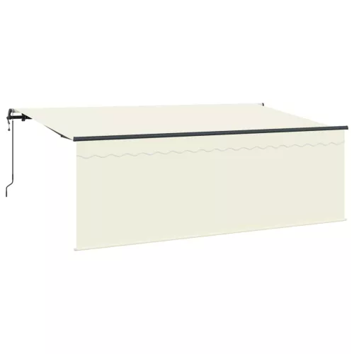  Behúzható napellenző Krém 400 x 200 cm Pamut és Alumínium