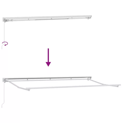  Napernyő keret Barna 400 x 200 cm Poliészter PU bevonattal