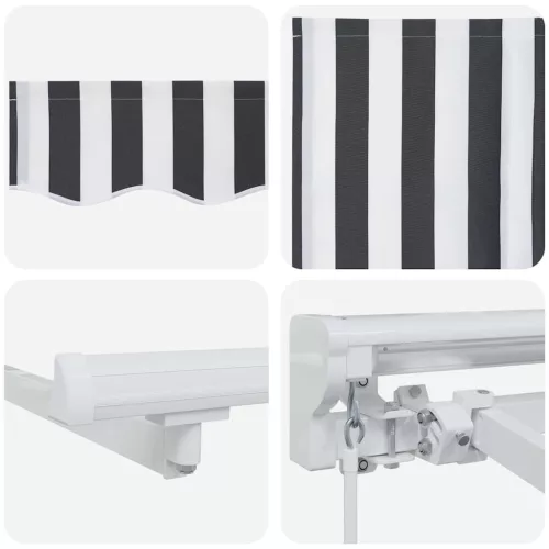  Behúzható napellenző Antracit és Fehér 400 x 200 cm