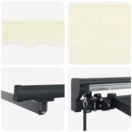  Behúzható napellenző Krém 300 x 250 cm Poliészter és fém