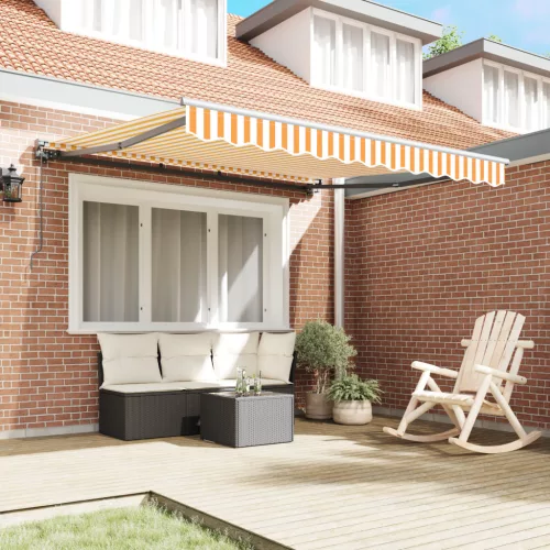  Behúzható napellenző Sárga és Fehér 300x250 cm