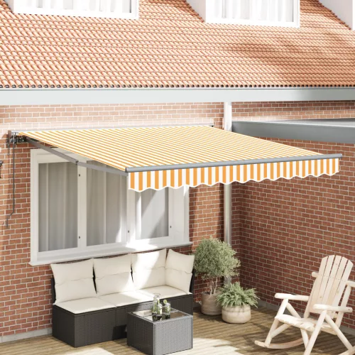  Behúzható napellenző Sárga és Fehér 300x250 cm