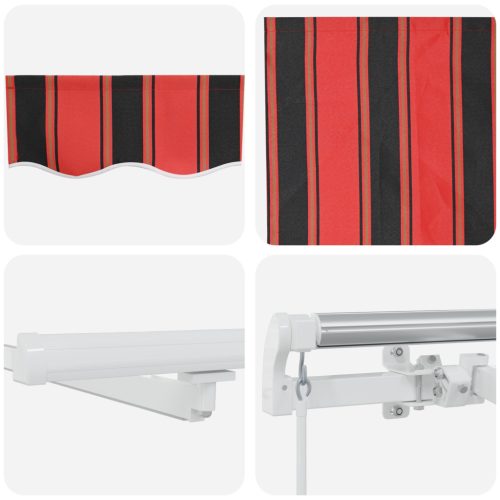  Manuális Behúzható Napernyő LED-del Narancs és Barna 300x250 cm