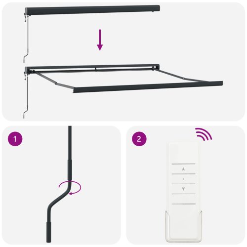  Automatikus Behúzható Napellenző Narancs és Barna színben, 300x250 cm