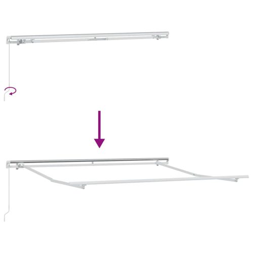  Behúzható napellenző Piros és Fehér 300 x 250 cm