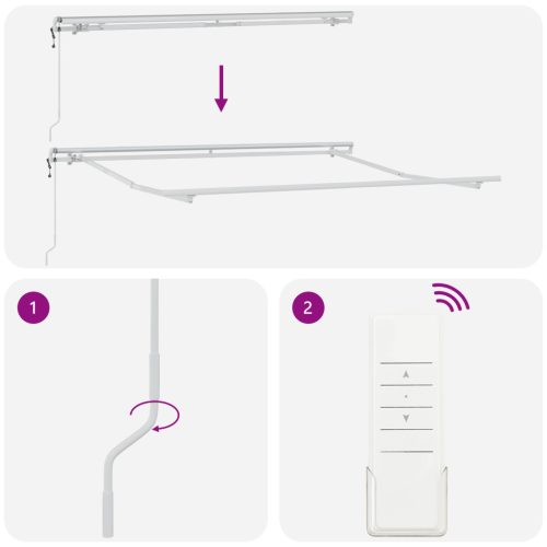  Automatikus Behúzható Napellenző Piros és Fehér 300x250 cm