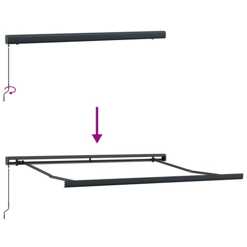  Kézi Behúzható Napellenző Piros és Fehér Csík 300x250 cm