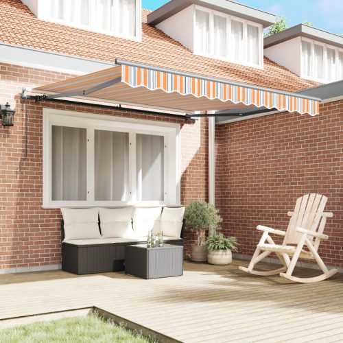  Automatikus Behúzható Napellenző Többszínű Csík 300x250 cm