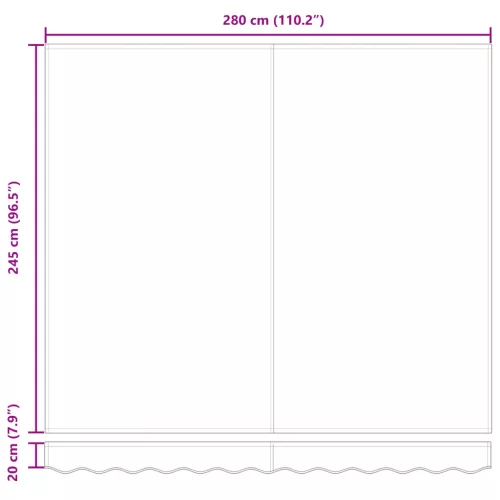  Behúzható napellenző Tengerkék 300x250 cm