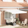  Kézi Behúzható Napellenző LED-del Fehér 300x250 cm