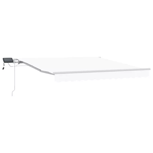 Kézi Behúzható Napellenző LED-del Fehér 300x250 cm