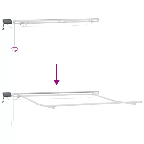  Kézi Behúzható Napellenző LED-del Fehér 300x250 cm