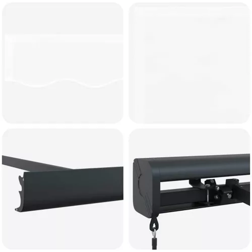  Kézi Kihúzható Napernyő Fehér 300x250 cm