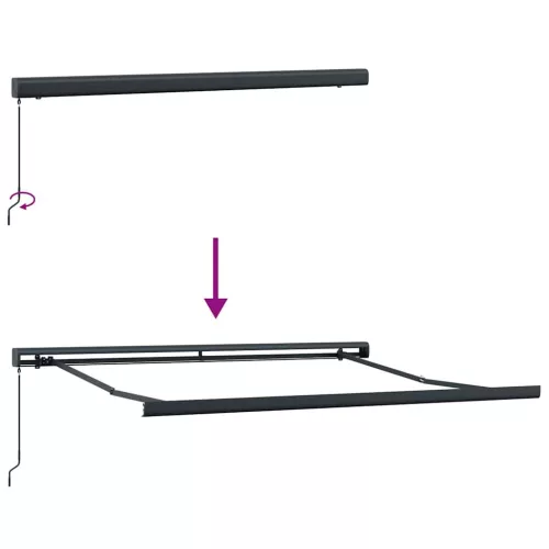  Kézi Kihúzható Napernyő Fehér 300x250 cm