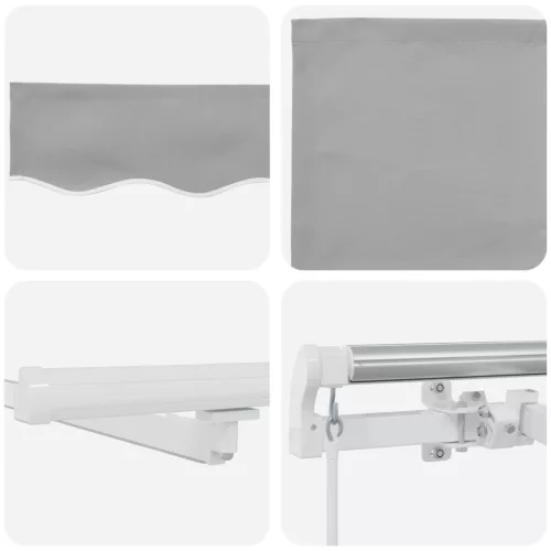  Kézi Kihúzható Napellenző Világosszürke 300x250 cm