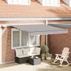  Manuális Behúzható Napellenző LED világosszürke 300x250 cm
