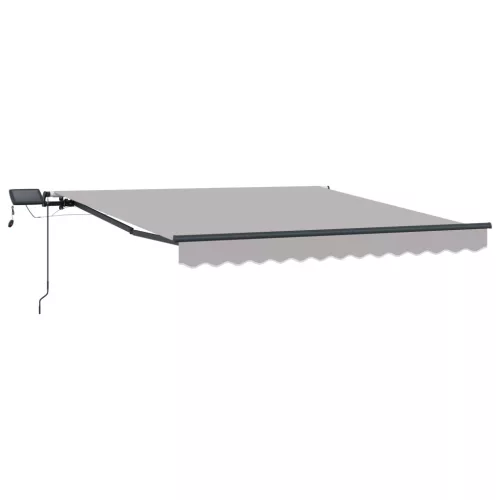 Manuális Behúzható Napellenző LED világosszürke 300x250 cm