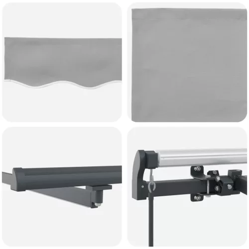  Manuális Behúzható Napellenző LED világosszürke 300x250 cm