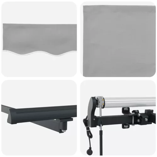  Automatikus Behúzható Napellenző Világosszürke 300x250 cm