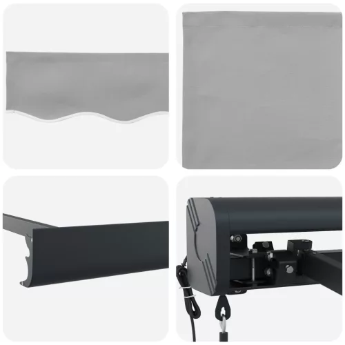  Automatikus Behúzható Napellenző Világosszürke 300x250 cm