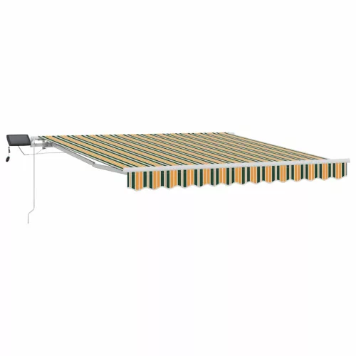  Behúzható napellenző Zöld és sárga 300 x 250 cm Szövet és Acél