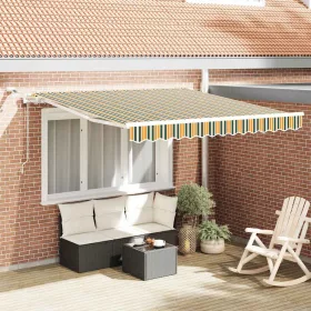  Behúzható napellenző Zöld és Sárga 300 x 250 cm