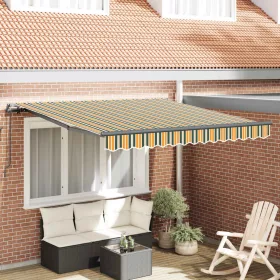  Behúzható napellenző Zöld és sárga 300 x 250 cm