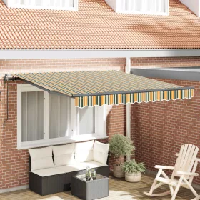  Behúzható napellenző Zöld és sárga 300 x 250 cm